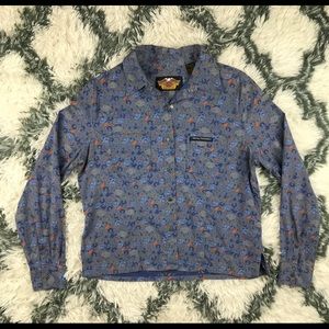 Harley Davidson Women’s Push Button Down Top Large